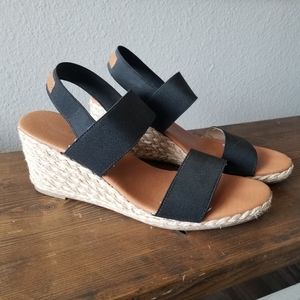 Black wedge sandal
